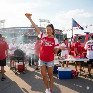 Boston Red Sox Baseball Woman Large T Shirt Raglan Sleeves Red White New Cute